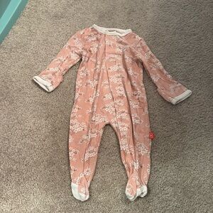 EUC magnetic Me footie in pink cherry blossom print
